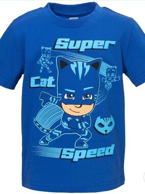 PJ MASKS CATBOY TEE TSHIRT Blue ‘Super Cat Speed’ Kids Graphic Tee 10-12
